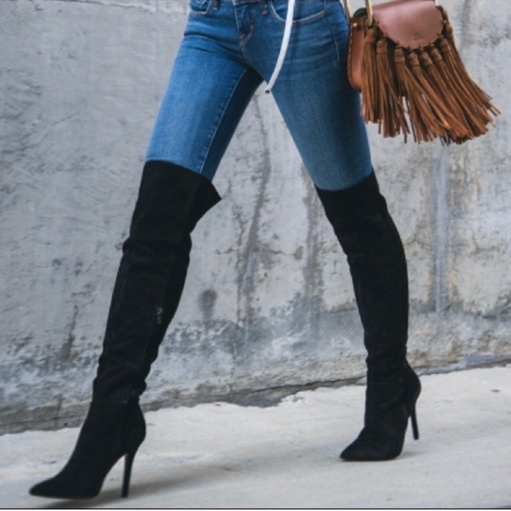 Aldo Asteille over-the-knee black stiletto boots like new! Size 8